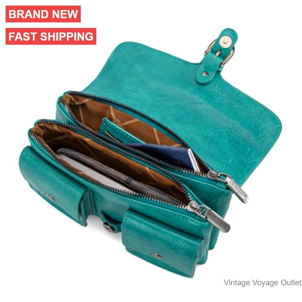 Small Crossbody Purse with Double Zipper Multi-Function Card Holder - Picture 4 of 7